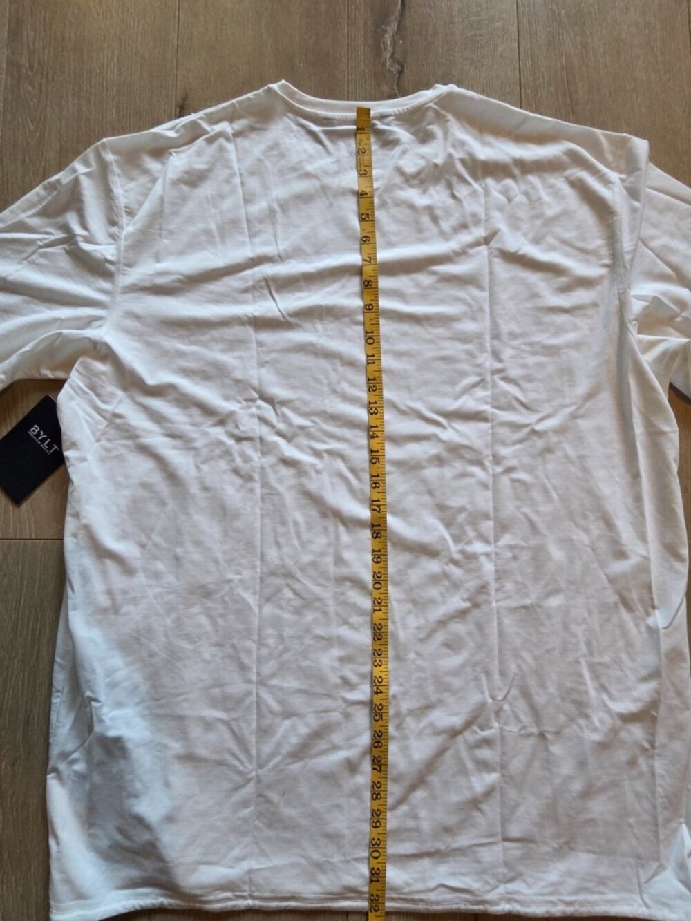 BYLT Premium Basics T-Shirt Mens 2XL White Short Sleeve Crew Neck Summer Tee - Picture 7 of 8
